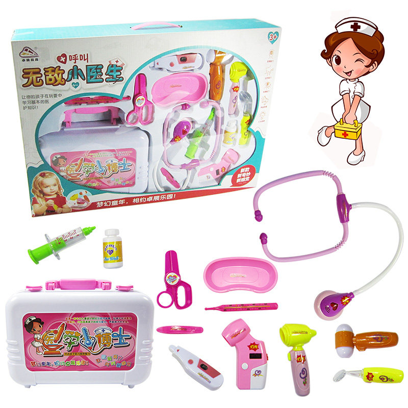 Table Show No Enemy Little Doctor School Bos Suit Puzzle Toys Children Dress Up Family Wine Toys Simulation Medicine Health Care