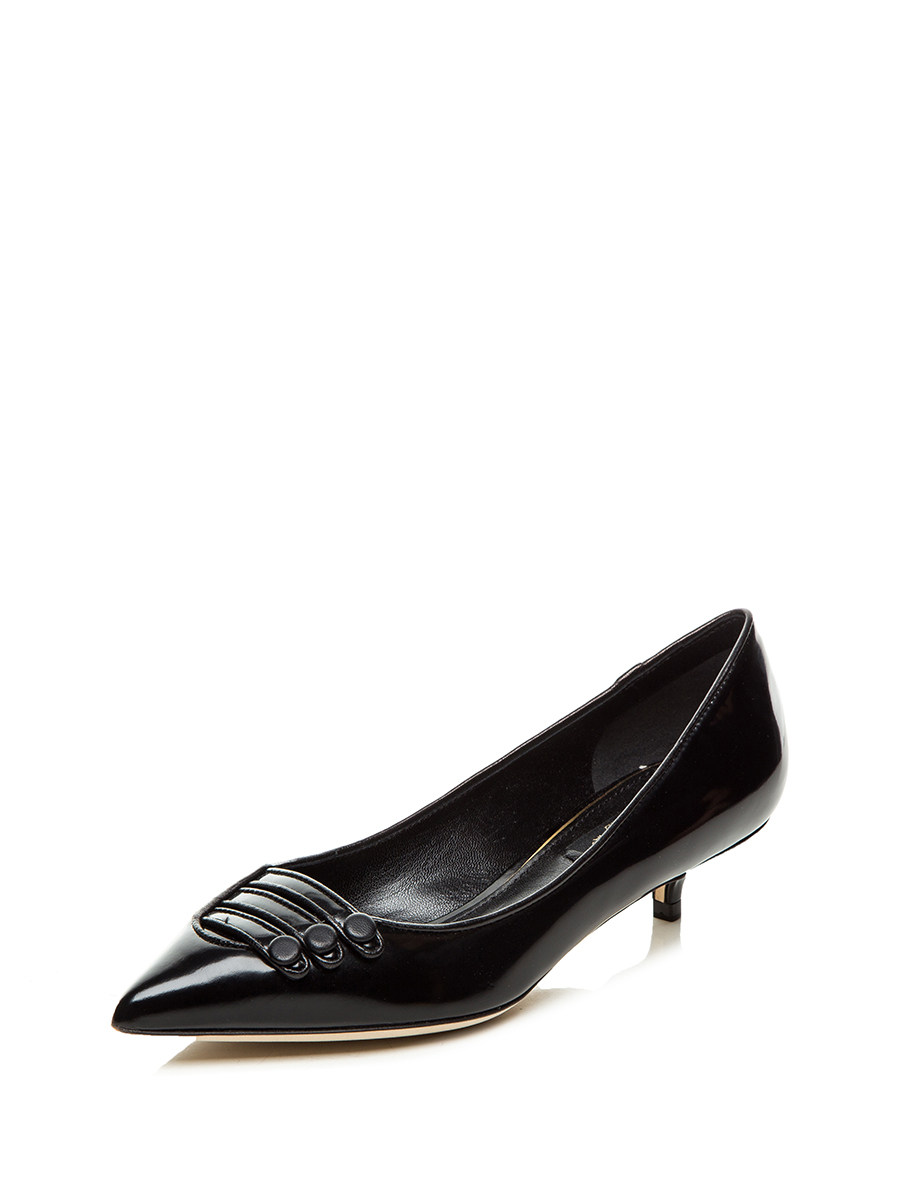 Dolce&Gabbana 黑色搭扣装饰尖头低跟鞋