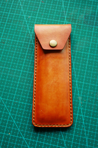 Pastoral handmade cowhide pen case leather pen double single storage pen bag vegetable tanned leather simple pen insert stationery bag