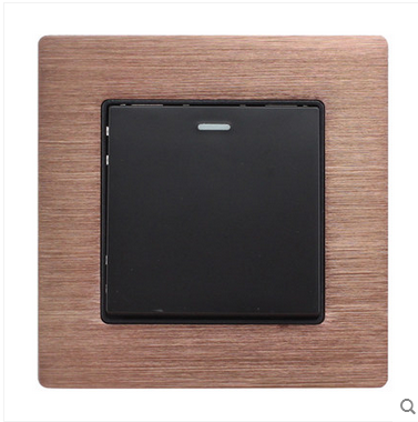 Baiqiao A8-001 1 Coffee color aluminum alloy open single control switch socket single power switch panel