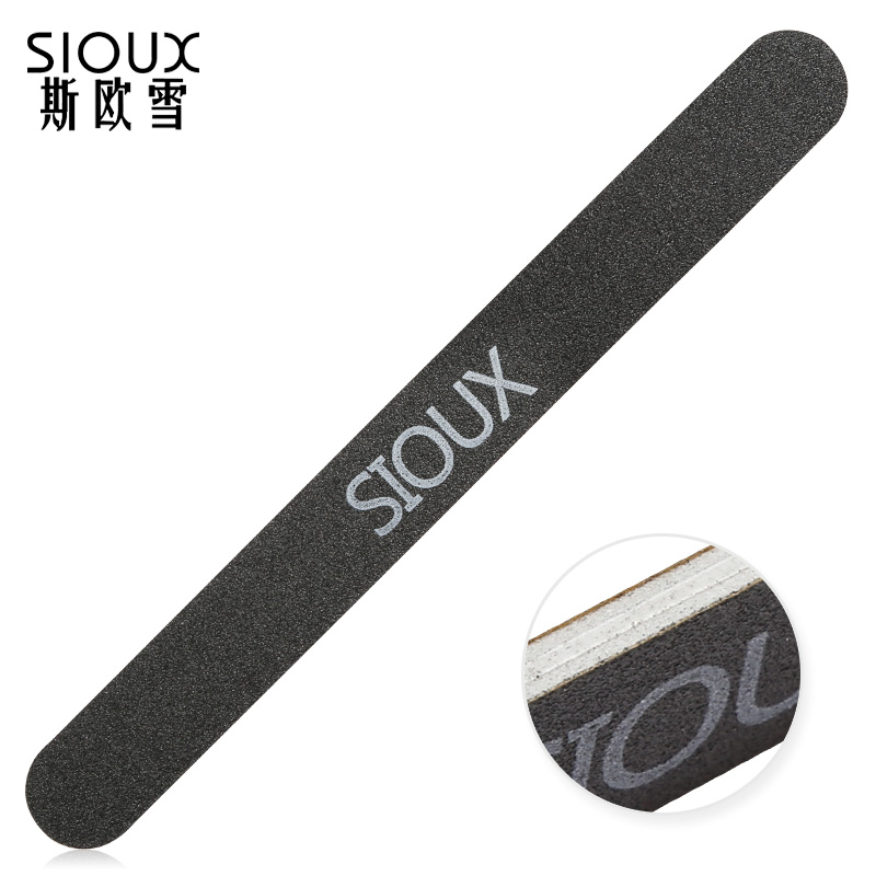 SIOUX美甲工具指甲挫砂条 双面粗细修型打磨工具 耐用黑圆直挫