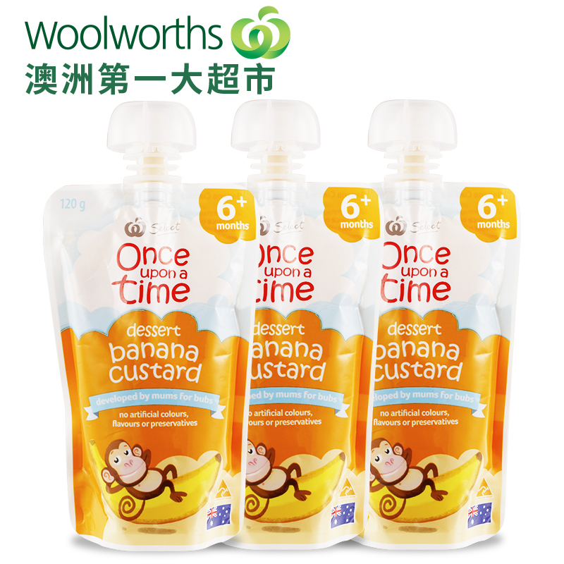 woolworths澳洲进口 Select香蕉奶油蛋羹6个月以上120克*3件装