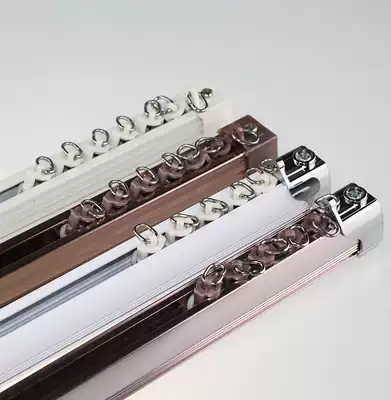 Special price aluminum alloy curtain track straight rail square rail nano slide rail single track double track curtain rod track