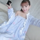Sexy nữ flannel áo ngủ nhung mùa đông hô Pyjama hai mảnh Hàn Quốc phiên bản của phần ngọt ngào ấm dày còn đồ ngủ mùa đông nam nữ Night Robe