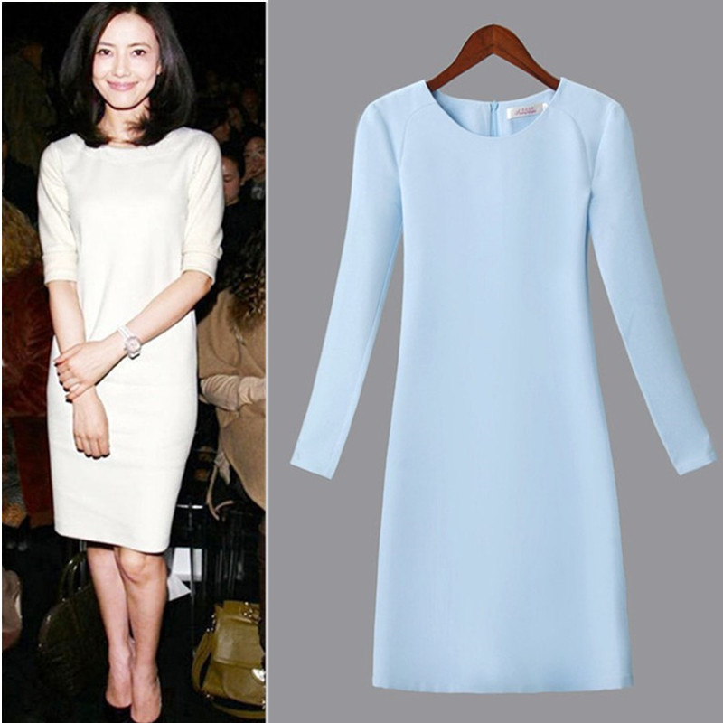 2026 Spring Ol Career Dress New Brand Women's Clothing Plus Size Slimming Base Layer Long Sleeve Dress Winter