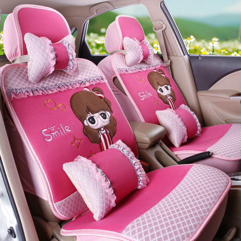 东风悦达起亚K3K4福瑞迪K5新智跑K2座套冰丝可爱卡通四季通用全包