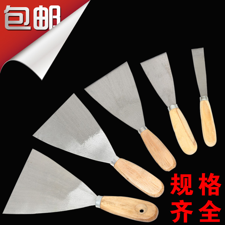 Stainless steel putty knife blade wooden handle putty knife batch knife cleaning knife Trowel thickening batch soil knife scraper