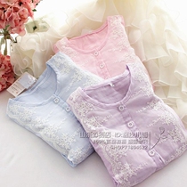 New 2017 Nightdress Ladies Home Clothes Skirt Short Sleeve Dress Lace Ribbon Chest Pads No Bra No Steel Ring