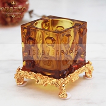Crystal glass toothpick tube ktv table supplies decorative toothpick cup blue crystal amethyst Amber Crystal Jade color