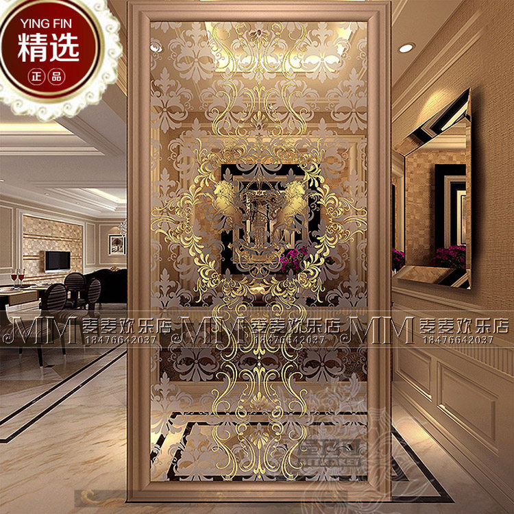 European art glass screen partition wall decoration living room TV background wall entrance shoe cabinet carved matte process