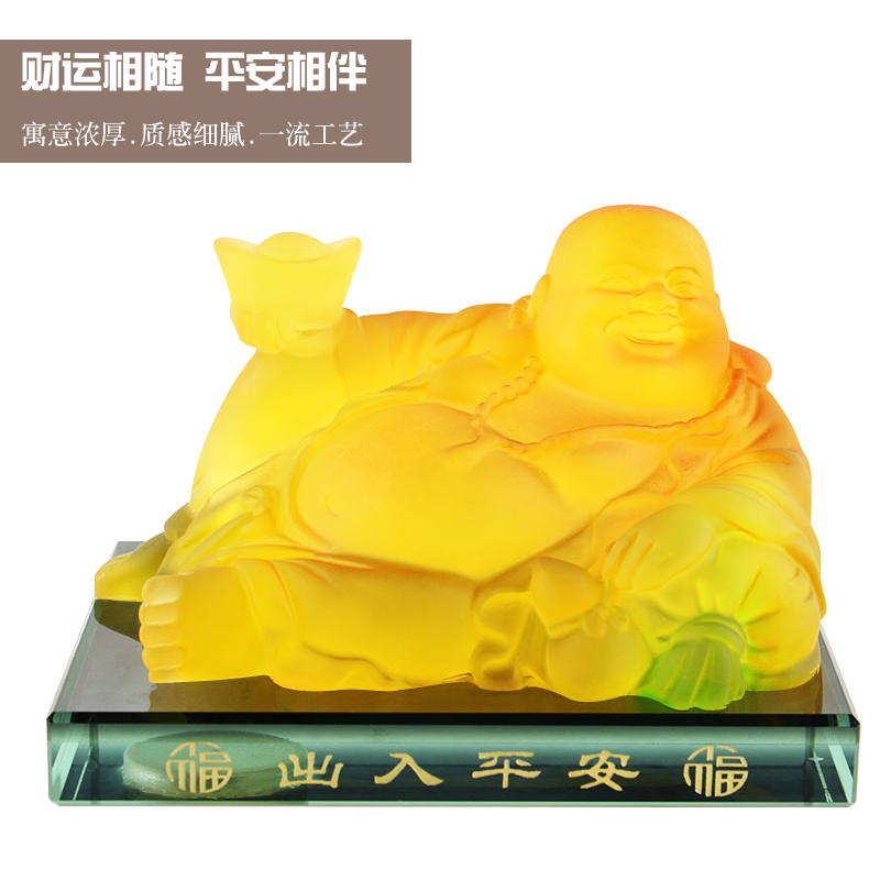 汽车弥勒佛香水摆件 车用香水座 大号带佛珠款 车内饰品用品