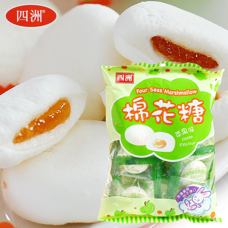 【天猫超市】四洲夹心棉花糖苹果味90g儿童糖果 小时候的回忆