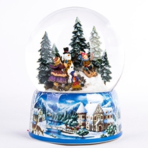 Jarll Crystal Music Box Music Box Music Box Christmas send girl lover romantic spinning snowflake Dickens snowman