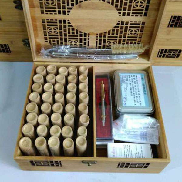 Bamboo can cupping device bleeding thumb can pricking blood micro row can bloodletting can carbonized bamboo can boiling can hollow out box