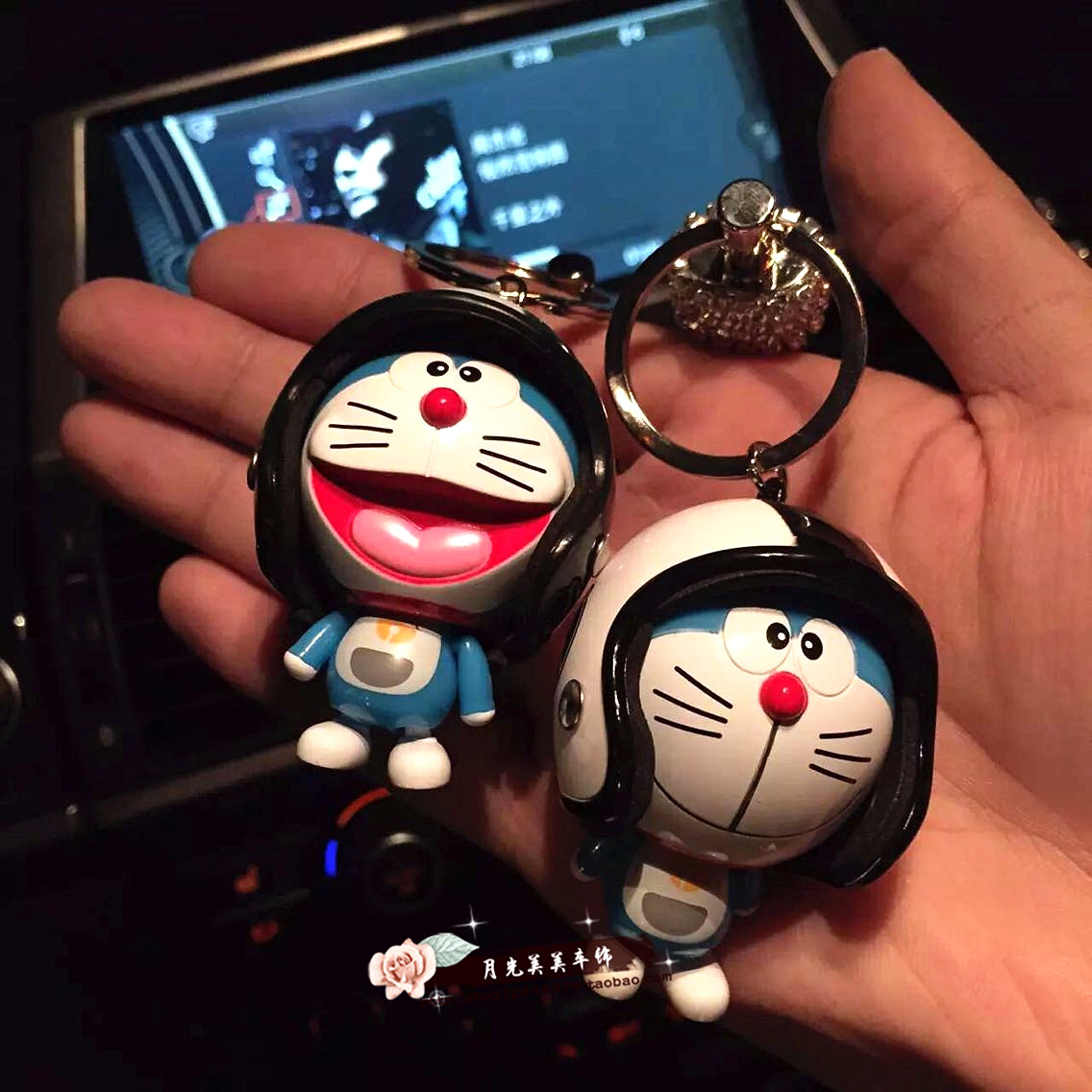 叮当猫机器猫哆啦a梦汽车bv汽车钥匙扣女情侣礼品链圈挂件大白款