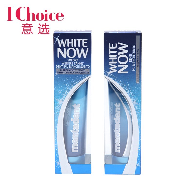 意大利原装进口 MENTADENT 美达净美白牙膏 洁齿护龈 75ml 2条