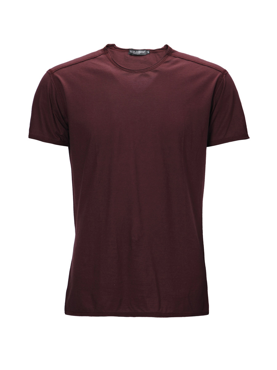 Dolce&Gabbana 深酒红色圆领简洁短袖T恤