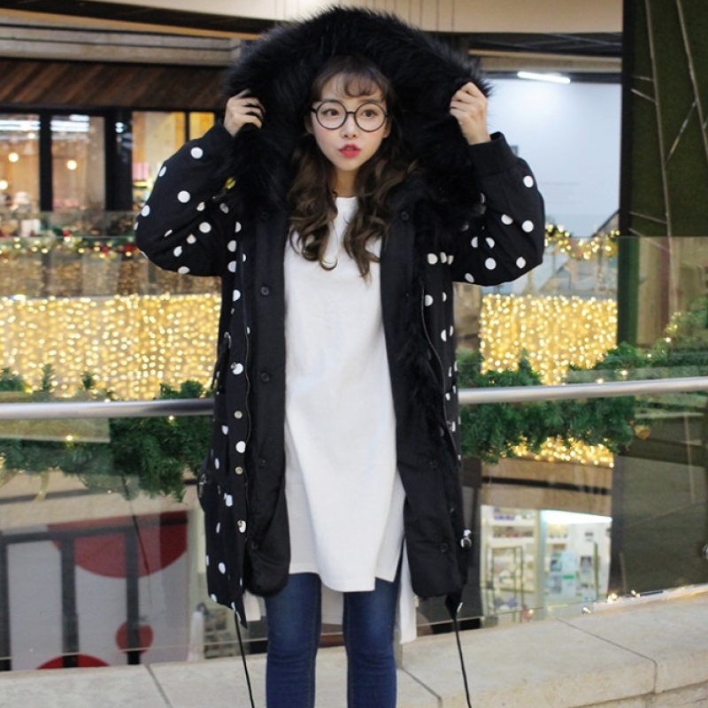 韩国stylenanda官方正品 百搭不规则开衩摆宽松圆领连衣裙-象牙色