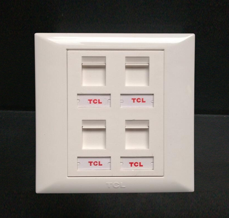 TCL Roglang Switch Socket Four-Mouth Telephone Panel 86 Type Four Telephone Socket Quad-hole Telephone Wire Plug