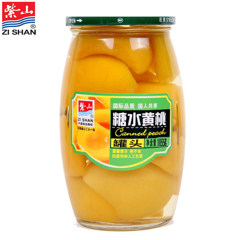 【天猫超市】紫山 糖水黄桃罐头1055g 新鲜水果罐头方便休闲零食#