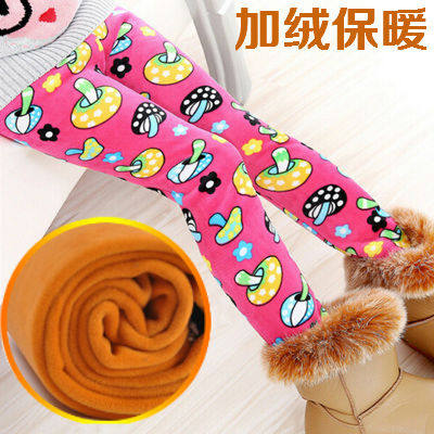 3-4-5-6-7-8-9-10 years old girl plus velvet thick leggings children's trousers children's silver fox velvet outside wearing trousers