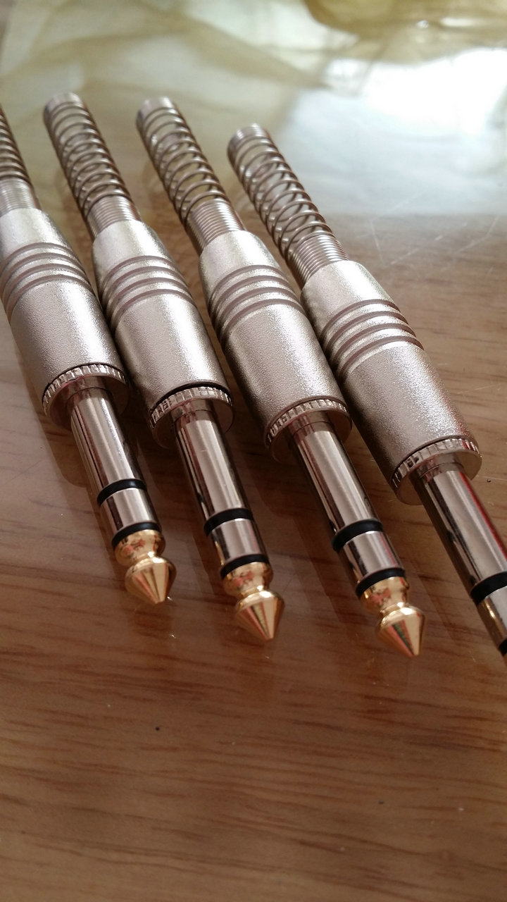 Big three core TRS tension spring 6 35 6 5 MM dual sound stereo microphone plug