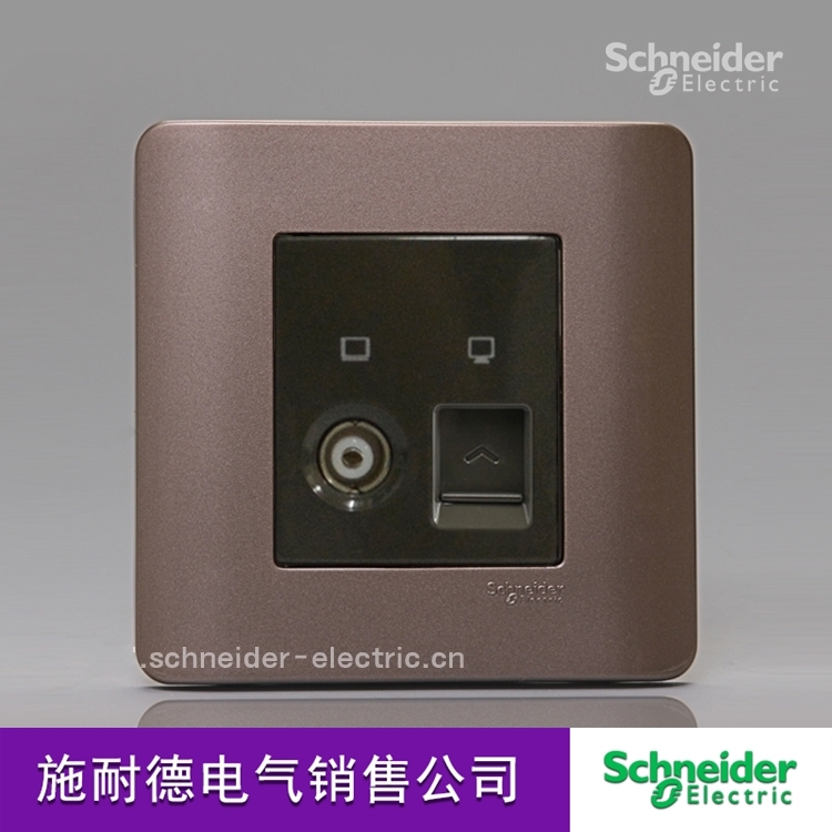 Schneider switch socket single-link TV computer network route information light point series Gtune brown wall panel