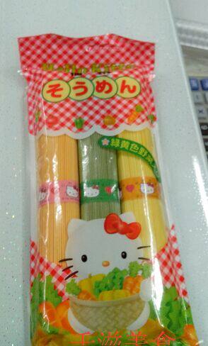 Japan Kanseu Kitty three-color vegetable baby noodle 300g*20 box