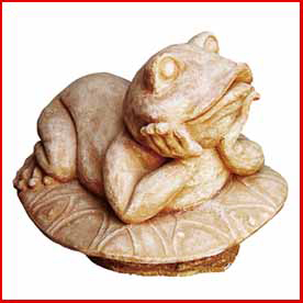 Shanghai Longzhang Environmental Protection Sandstone Sculpture Round Carving Figure Pastoral Style Decoration Animal Relief-Cute Frog