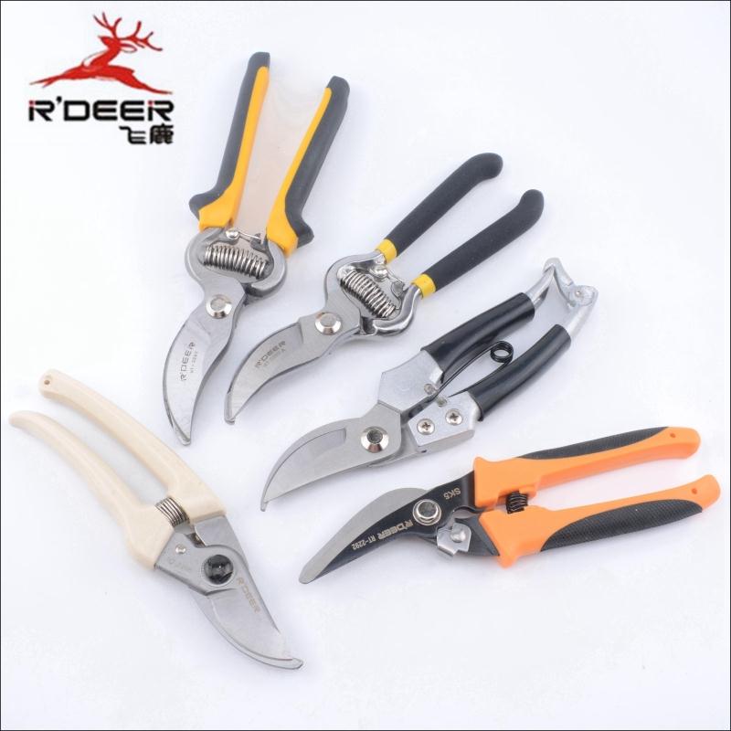 Flying deer 8 inch garden shears curved mouth branch shears Fruit branch bonsai shears Gardening pruning shears Green flower branch shears