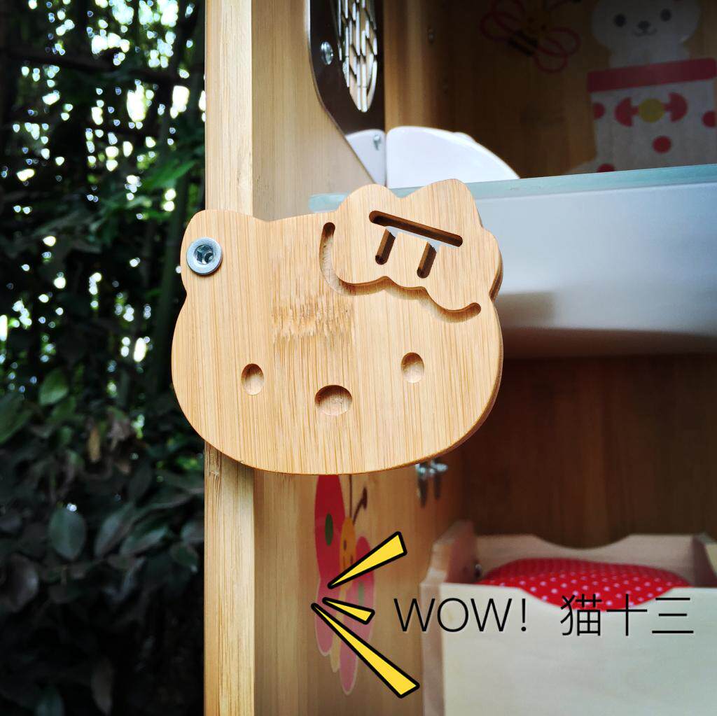 Cat thirteen Dragon Cat Cold Air Castle Solid Wood Bamboo Plate Cabinet Cage Bottom Cabinet Original Hand-painted Special Gate Switch