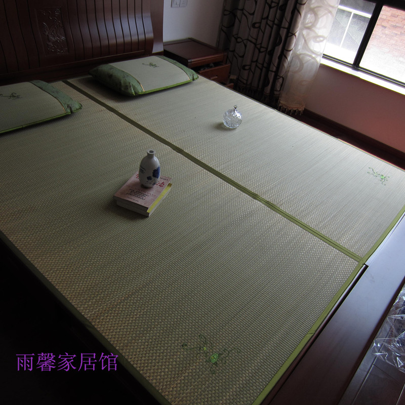 Special promotion Straw mat Blue rush mat Cold mat Materia medica mat straight folding seat 1 5 1 8 meters single seat