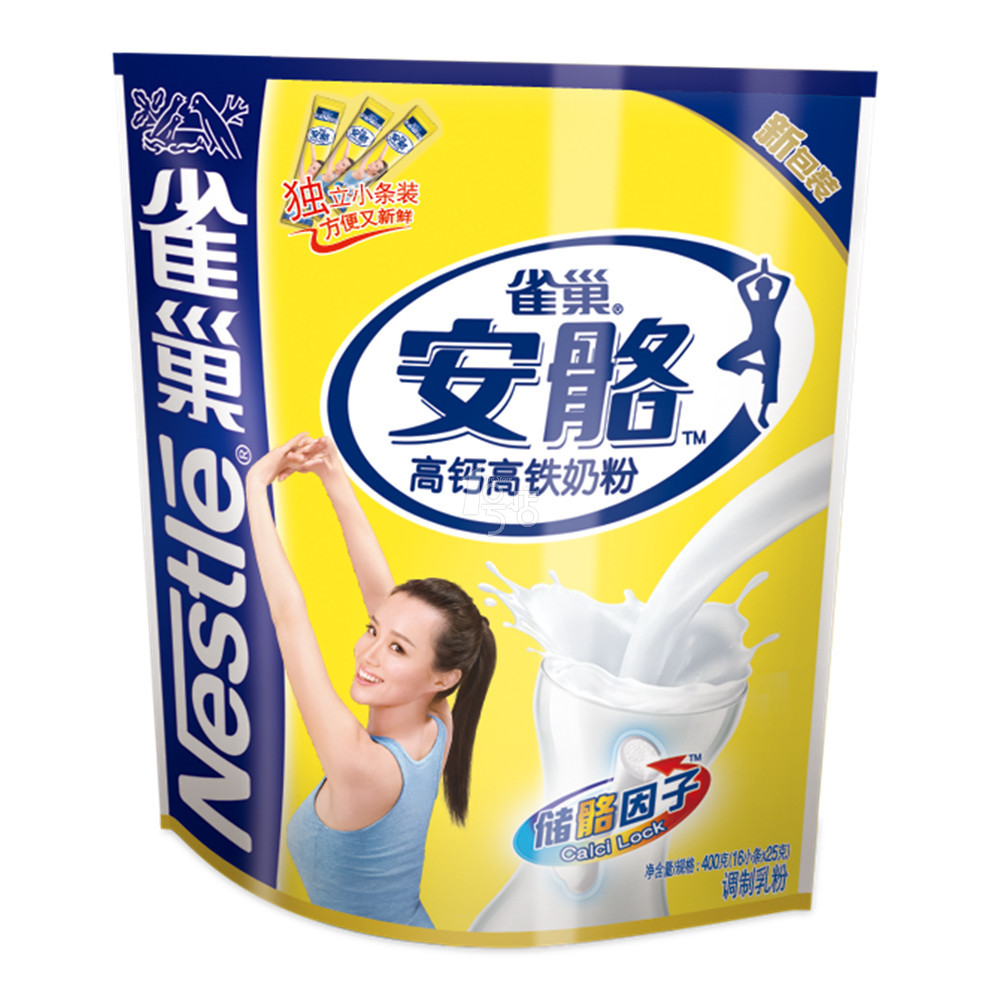 雀巢 安骼高钙高铁奶粉400g/袋