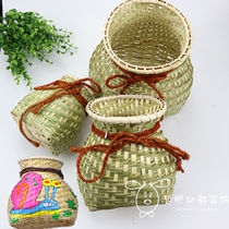 Kindergarten indoor and outdoor ornaments bamboo weaving decoration painting creative works fish basket bamboo weaving small bamboo basket fish back basket bamboo basket bamboo basket