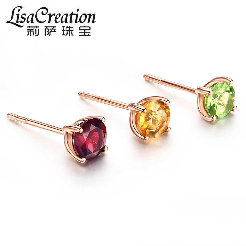 Usd 365 91 Lisa Jewelry 0 9 Carat Yellow Crystal Peridot Amethyst Lisa Jewelry 0 9 Carat Yellow Crystal Peridot Amethyst Topaz Garnet 18k Gold Earrings Female