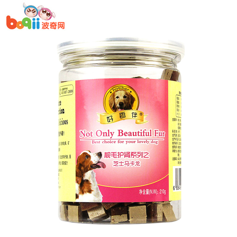 波奇网 宠物狗零食 好香伴犬用芝士马卡龙210g促进发育肉块狗零食