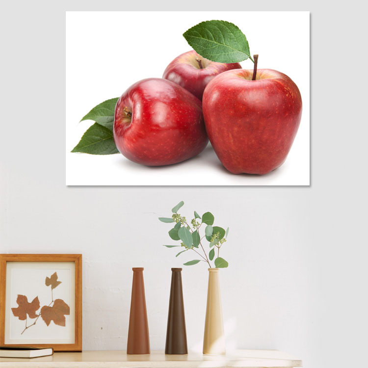 Restaurant Decorative Painting, Fruit, Single Frameless Painting, Restaurant Hanging Painting, Juice Shop Mural, Fresh Red Apple