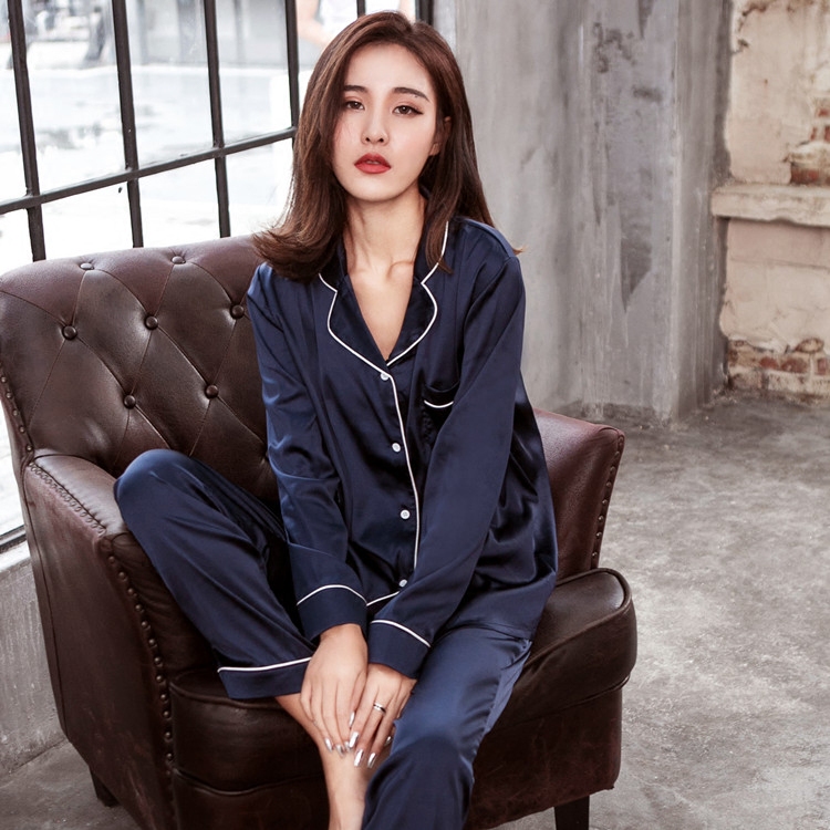 Ice Silk 2026 New Silk Pajamas for Women, Summer Two-Piece Set, Thin Silk Loungewear, Long-Sleeved Cardigan for Spring and Autumn