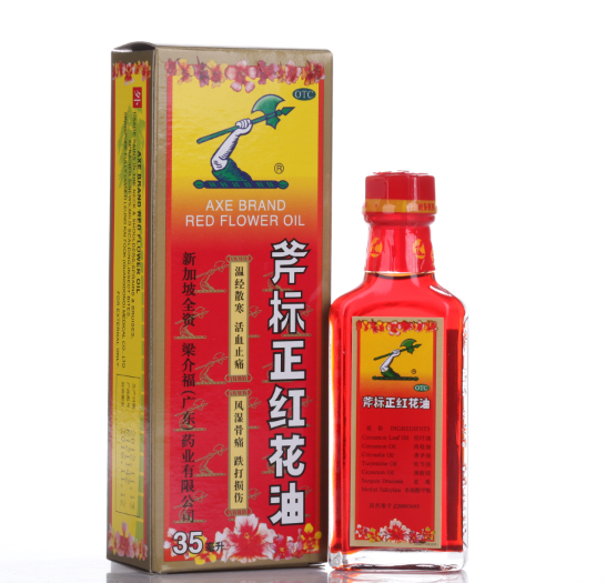 梁介福 斧标正红花油 35ml 驱风止痒 跌打损伤 筋骨酸痛 蚊虫叮咬