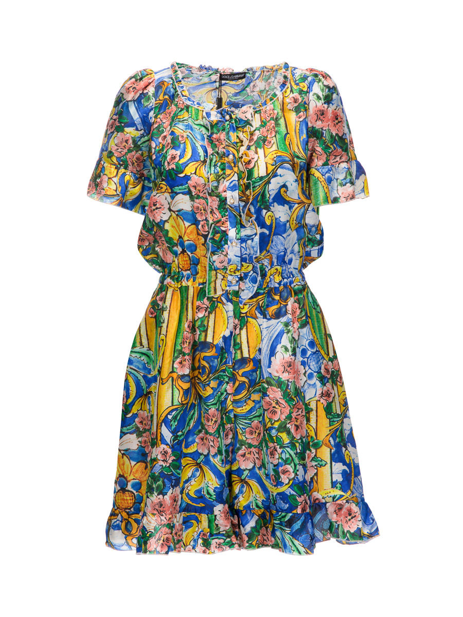 Dolce&Gabbana 彩色花卉图案连衣裙