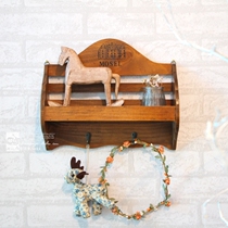 Wood Retro Nostalgia Hangers Wall Shelf Eu Type Solid Wood Pendulum Pieces Decoration Wall-mounted Key Ornament Creativity