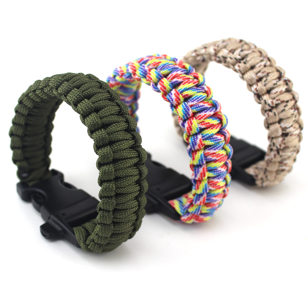 Outdoor emergency equipment Survival seven-core umbrella rope Hand chain Hand woven life-saving bracelet with life-saving whistle