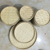 Handmade bamboo woven Bamboo products Round dustpan Painting Bamboo rice sieve Kindergarten pendant Hanging classroom corridor decorative basket