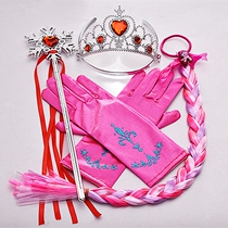 Frozen hair accessories Red Crown magic wand Princess gloves hair rope wig braid childrens head accessories