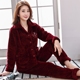 Bộ đồ ngủ nam mùa đông nhung nhung Bộ đồ ngủ nữ cashmere mùa thu và mùa đông mô hình lông cừu nước nhung dày bộ tình nhân sang trọng bộ đồ thể thao nam Cặp đôi