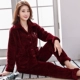 Bộ đồ ngủ nam mùa đông nhung nhung Bộ đồ ngủ nữ cashmere mùa thu và mùa đông mô hình lông cừu nước nhung dày bộ tình nhân sang trọng