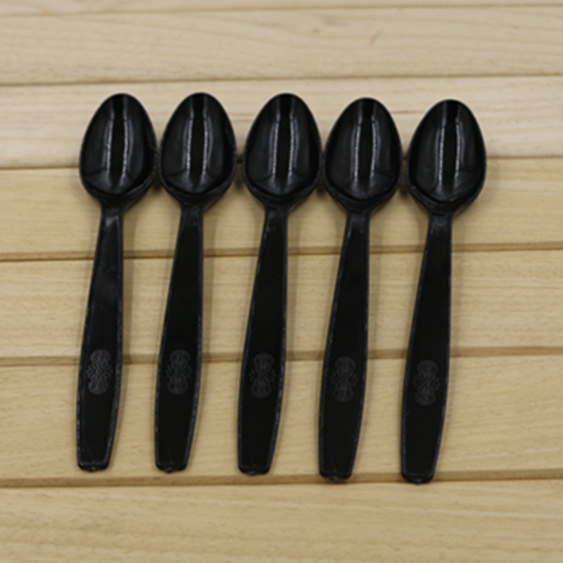 Disposable spoon lengthened DQ ice cream spoon plastic thickened spoon 17cm long handle spoon sweet spoon 100 support-Taobao