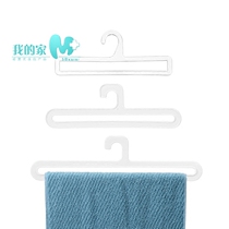 Factory direct mall towel adhesive hook supermarket towel rack display hanger plastic white childrens towel rack