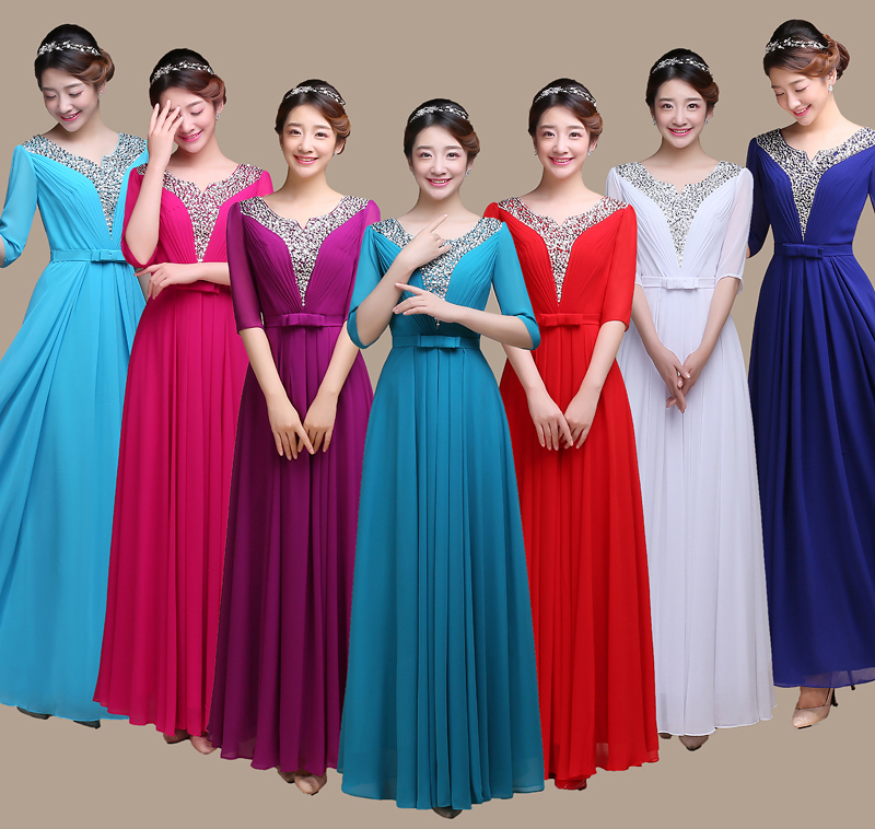Choir Performance Dress Women's Long Dress Host Evening Dress 2025 New Style Choir Clothing Performance Dress Women