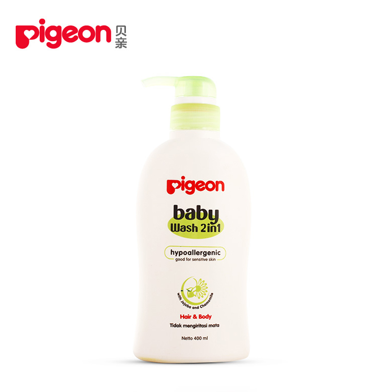 贝亲/pigeon婴儿沐浴露洗发水二合一新生儿宝宝护用品套装400ml